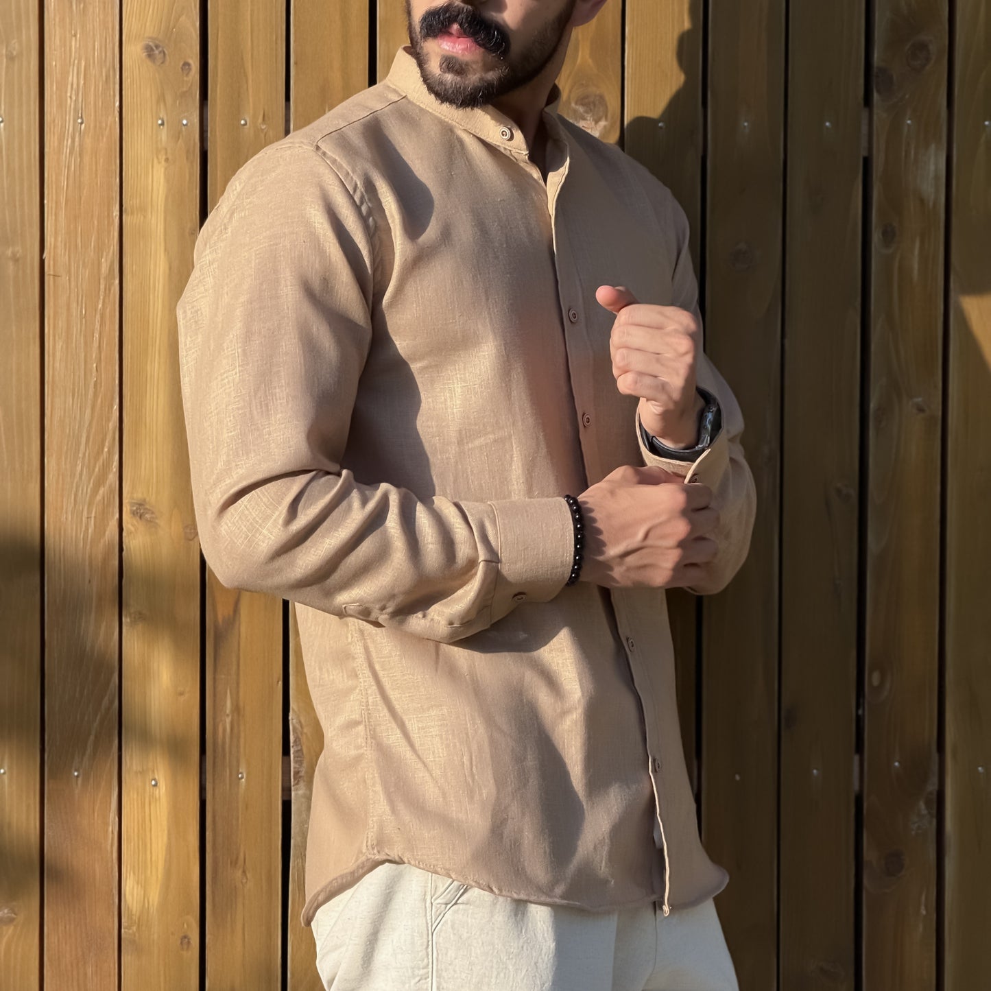 Chemise Homme Col Mao Élégante – Style Moderne & Confort