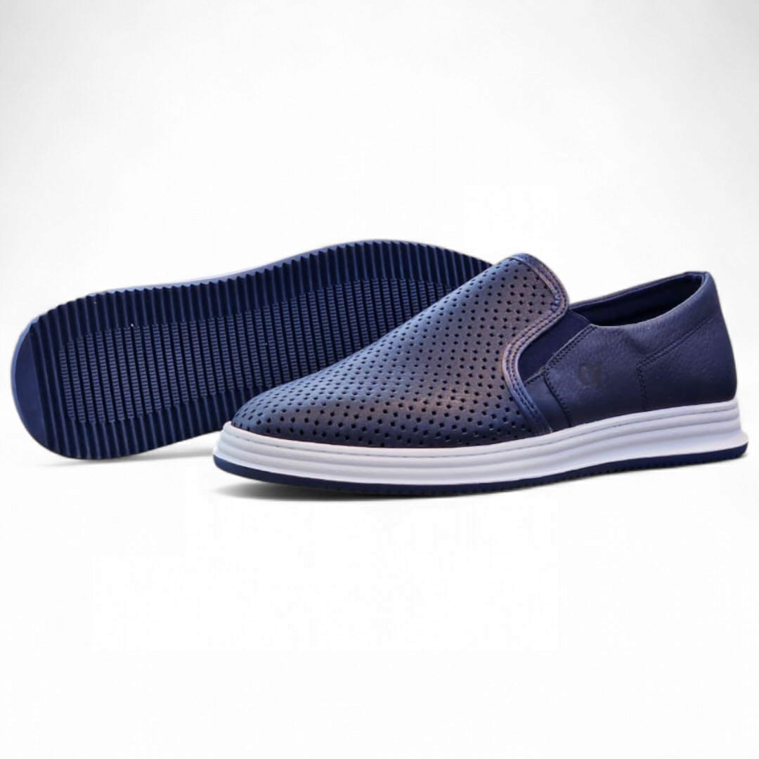 Baskets légères à enfiler en cuir texturé pour homme