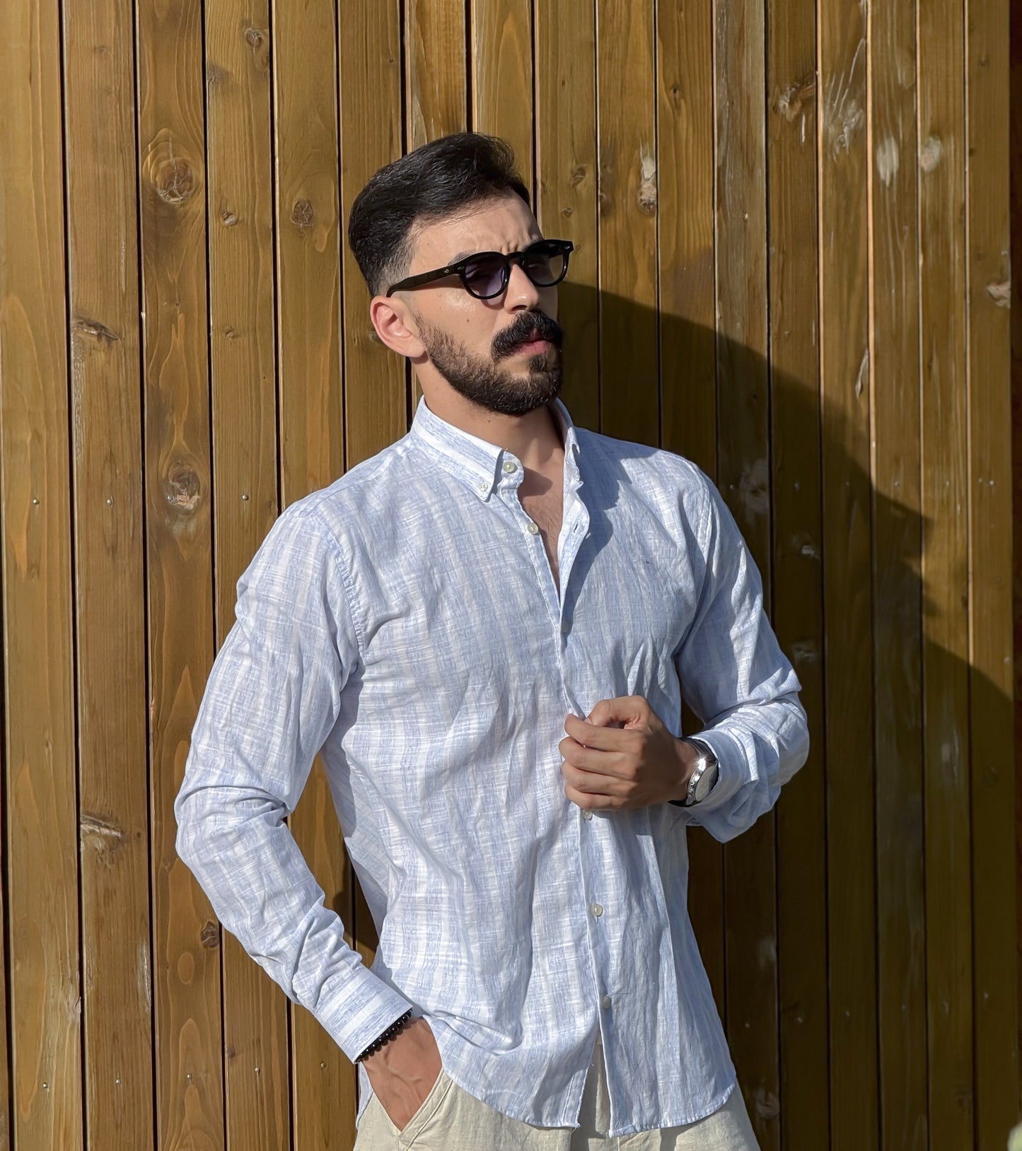 CHEMISE LE LIN RAYEE HOMME