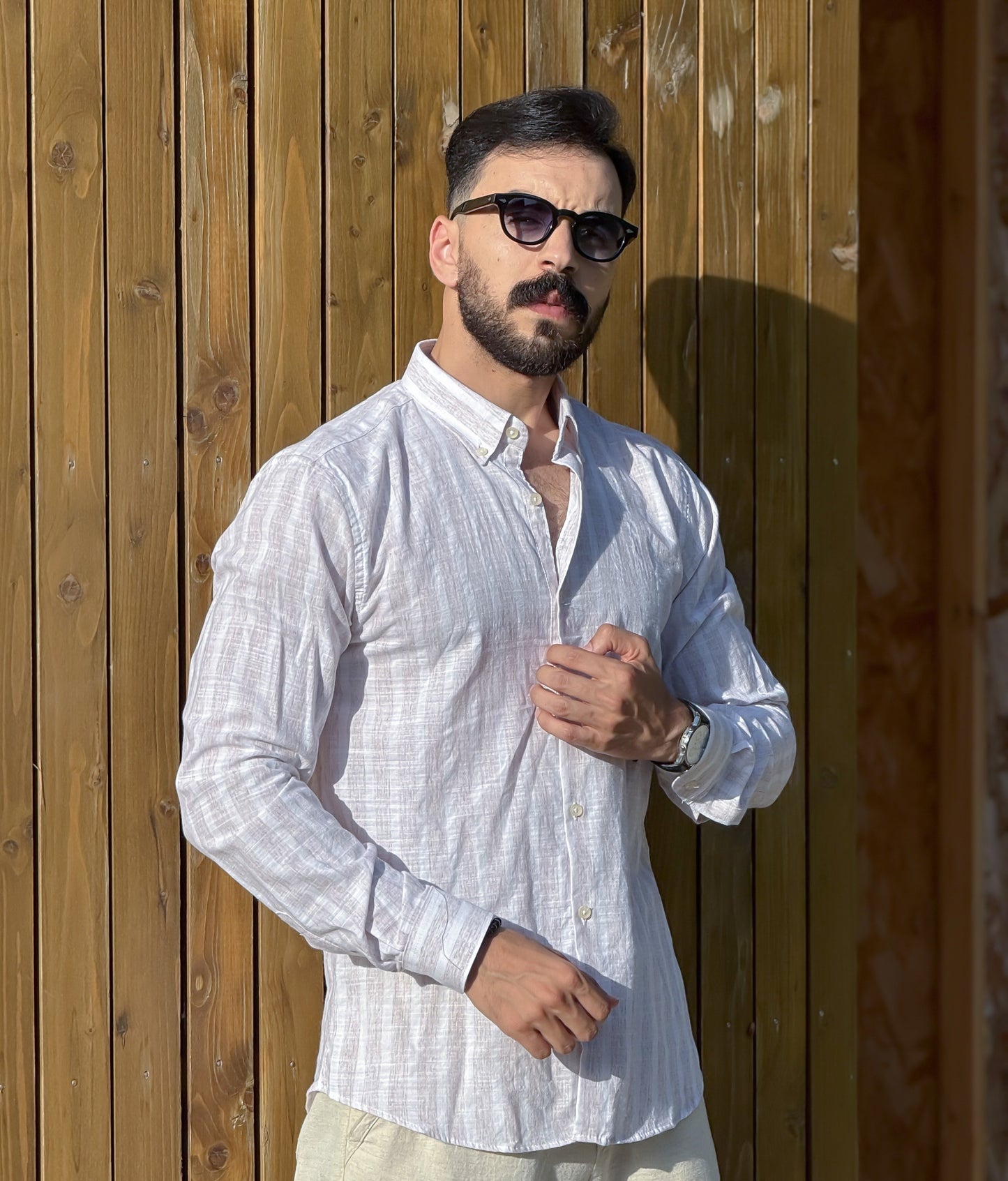 CHEMISE LE LIN RAYEE HOMME