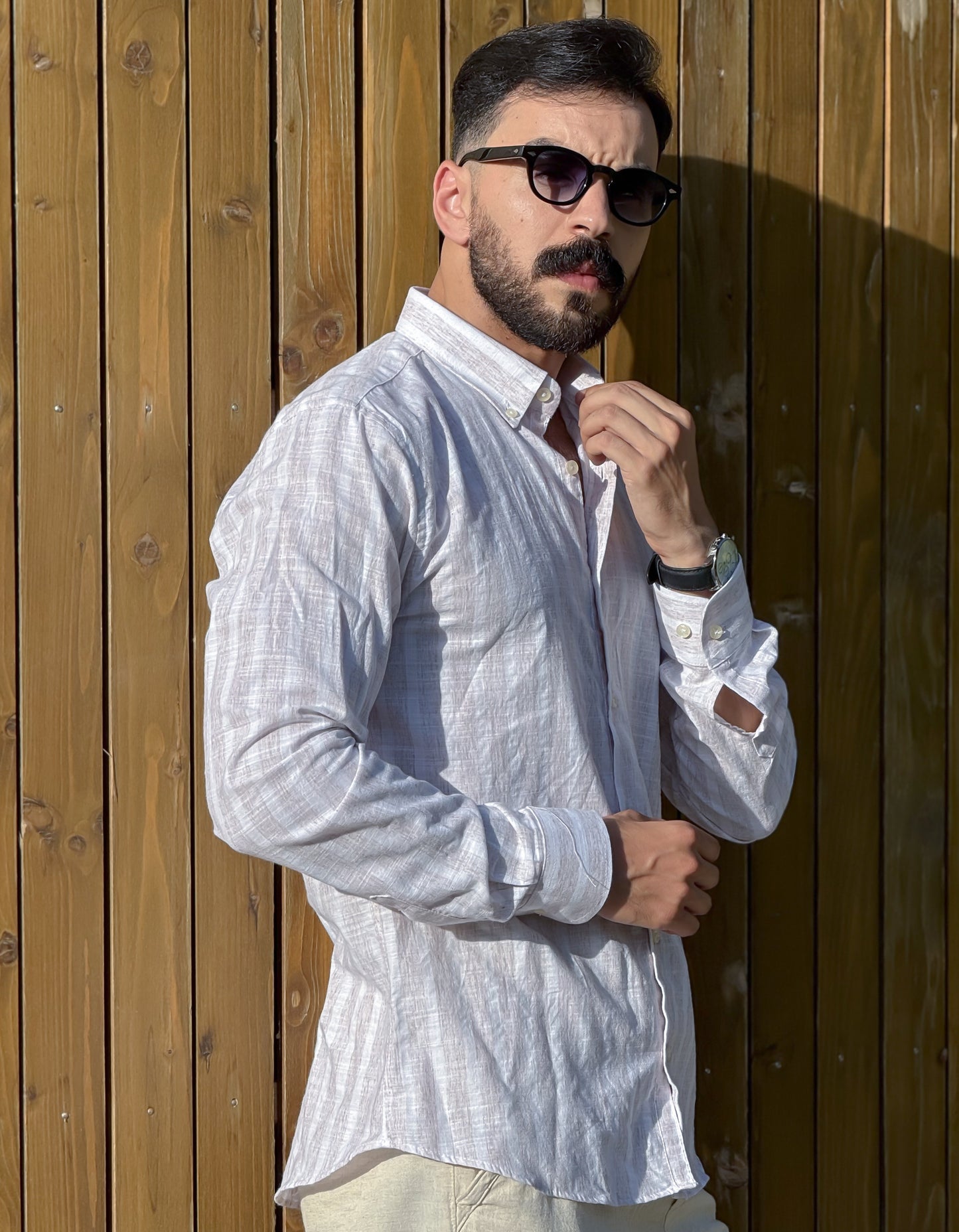 CHEMISE LE LIN RAYEE HOMME