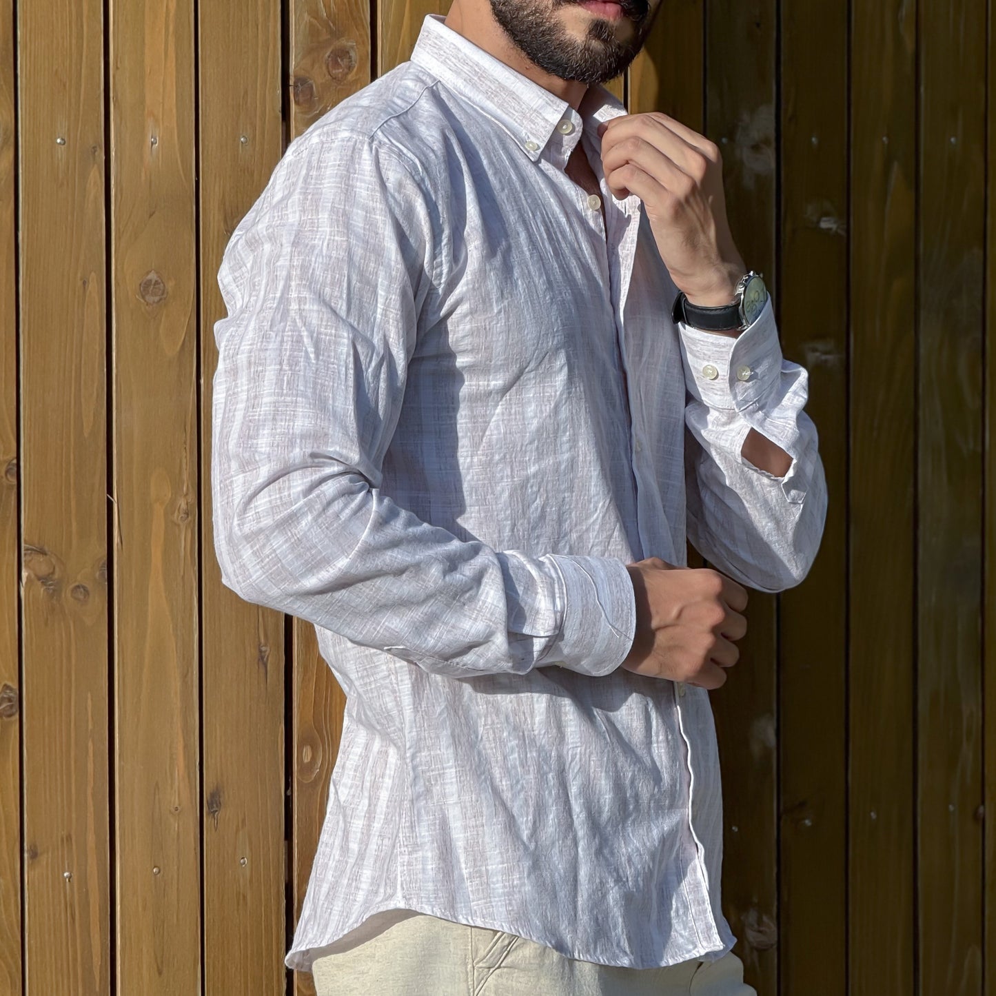 Chemise Homme Col Mao Élégante – Style Moderne & Confort