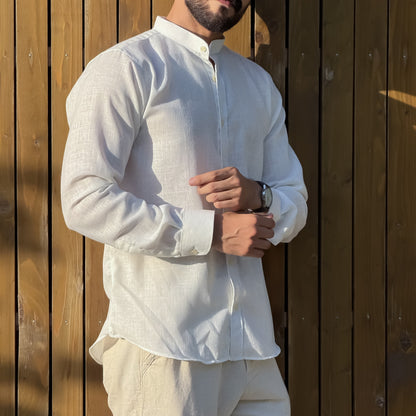 Chemise Homme Col Mao Élégante – Style Moderne & Confort